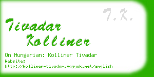 tivadar kolliner business card